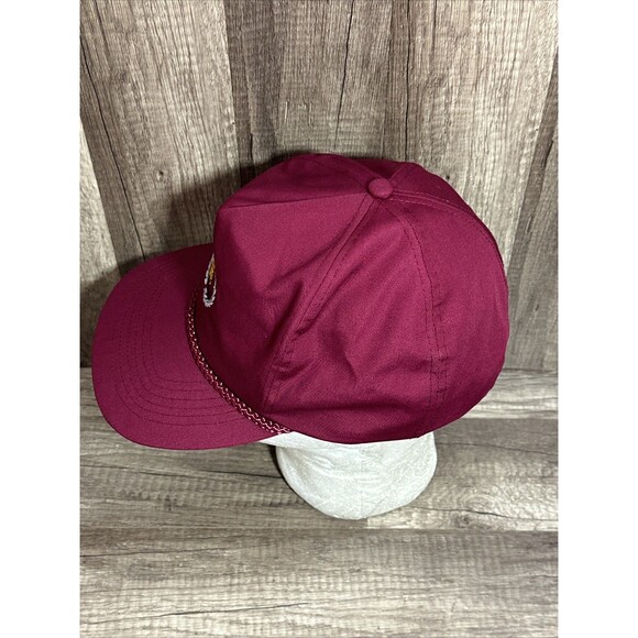 Vtg Longs Drugs Store Pharmacy Adjustable Trucker Hat Burgundy Zip Back Rope HTF - Picture 10 of 15